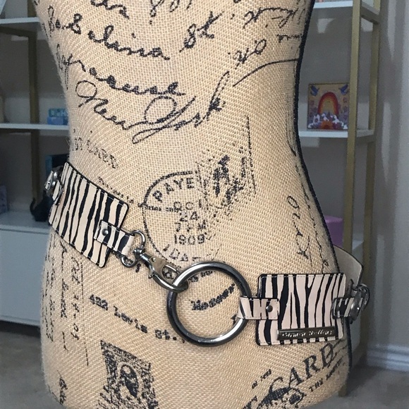 Y2K Carmen Steffens Zebra Print Adjustable Belt - Picture 2 of 8